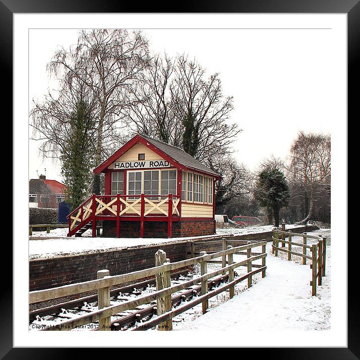 Hadlow road signal box Framed Mounted Print by Rob Lester