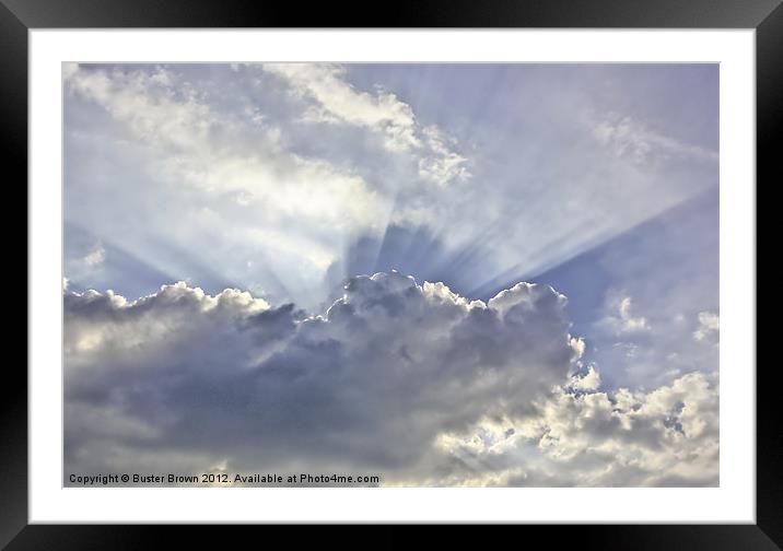 Sunrays in the Sky Framed Mounted Print by Buster Brown