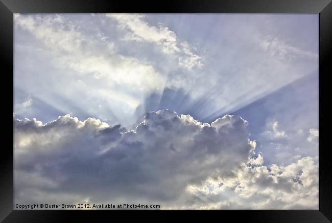 Sunrays in the Sky Framed Print by Buster Brown