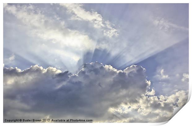 Sunrays in the Sky Print by Buster Brown
