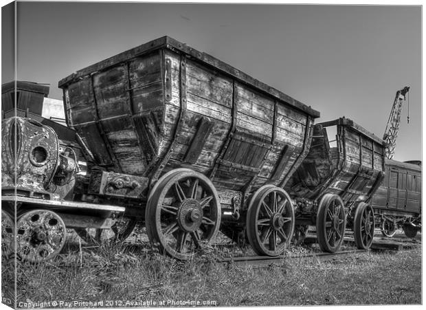 HDR Old Coal Carts Canvas Print by Ray Pritchard