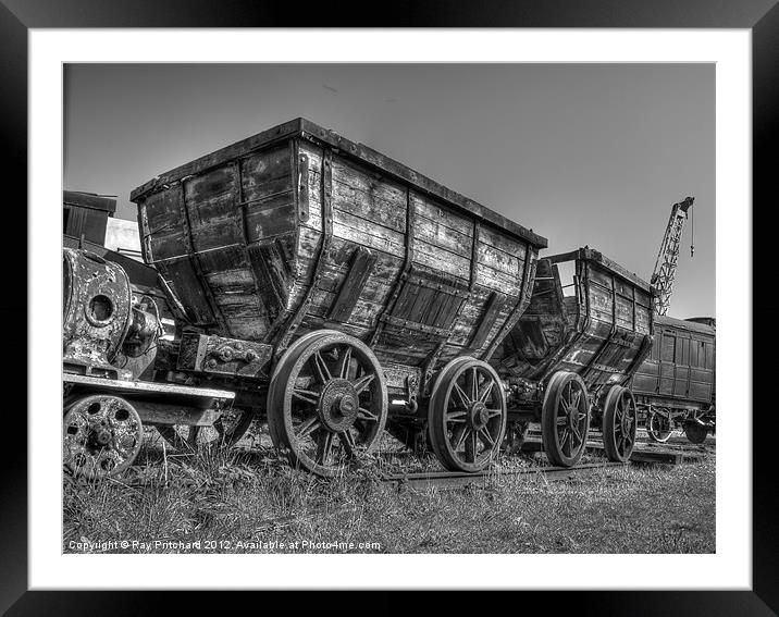 HDR Old Coal Carts Framed Mounted Print by Ray Pritchard