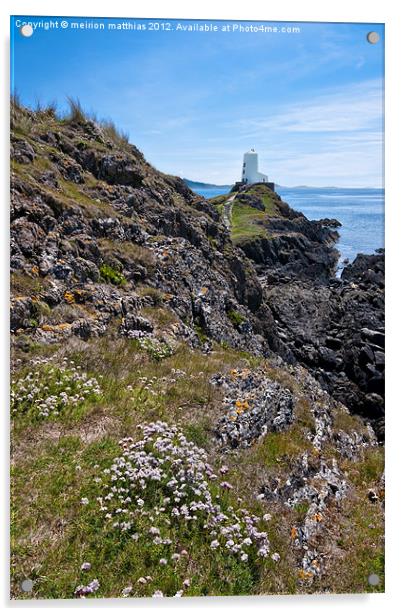 llanddwyn island lighthouse Acrylic by meirion matthias