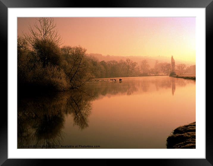 River Thames at Mapledurham Framed Mounted Print by Jim Hellier