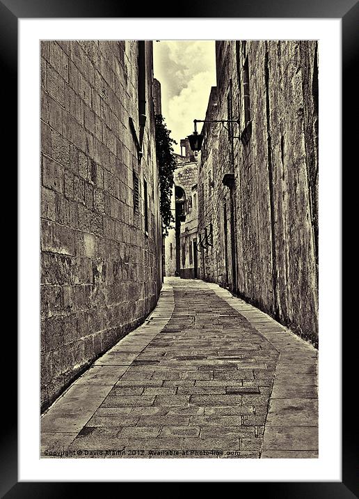 Streets of Malta Framed Mounted Print by David Martin