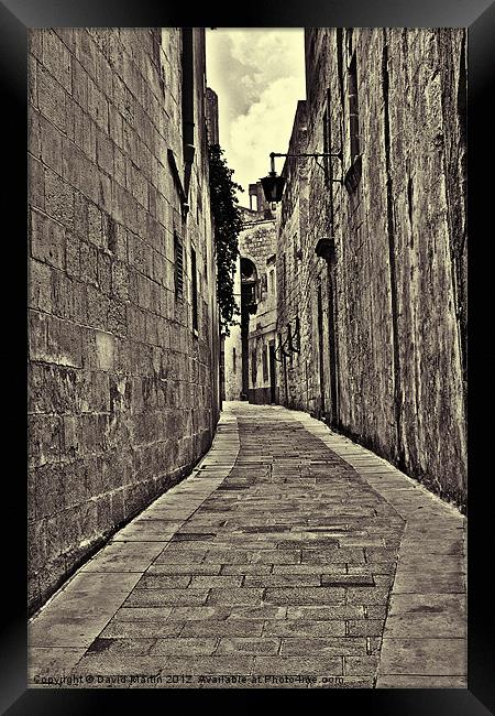 Streets of Malta Framed Print by David Martin
