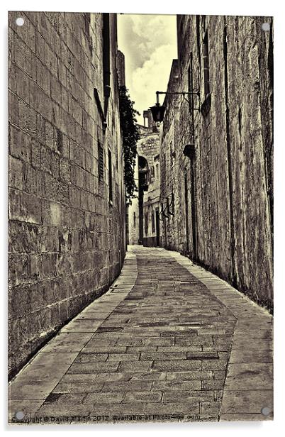 Streets of Malta Acrylic by David Martin