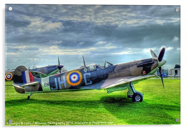Twin Spitfires Acrylic by Colin Williams Photography
