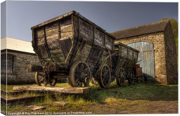 HDR Old Coal Carts Canvas Print by Ray Pritchard