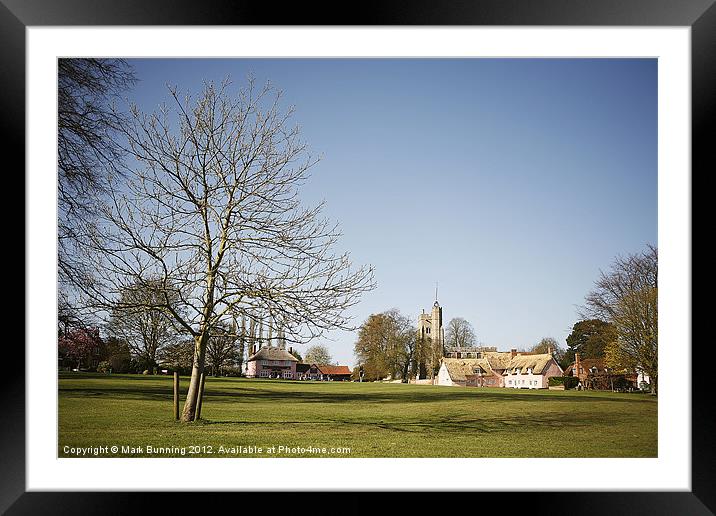 Cavendish village green in spring Framed Mounted Print by Mark Bunning