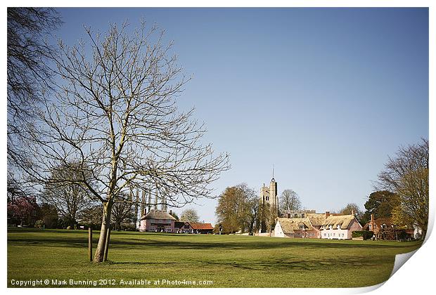 Cavendish village green in spring Print by Mark Bunning