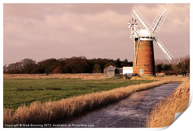 Horsey Mill landscape Print by Mark Bunning