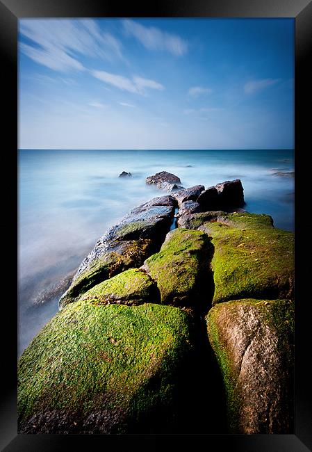Green Rock Coast Framed Print by Keith Thorburn EFIAP/b