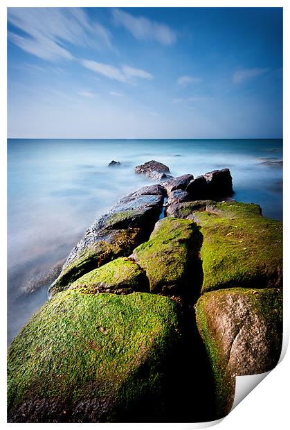 Green Rock Coast Print by Keith Thorburn EFIAP/b