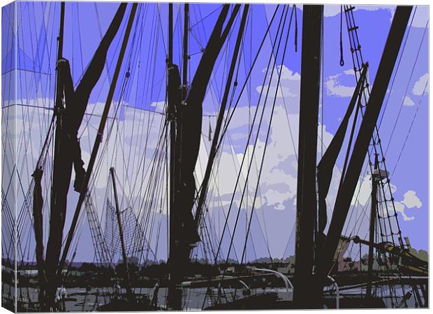 Masts in Maldon Canvas Print by Adrian        J Thompson