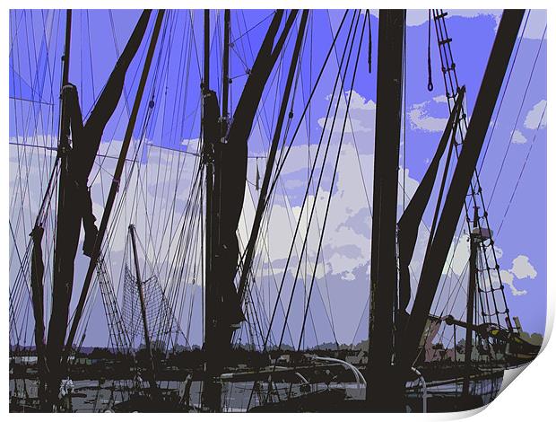 Masts in Maldon Print by Adrian        J Thompson