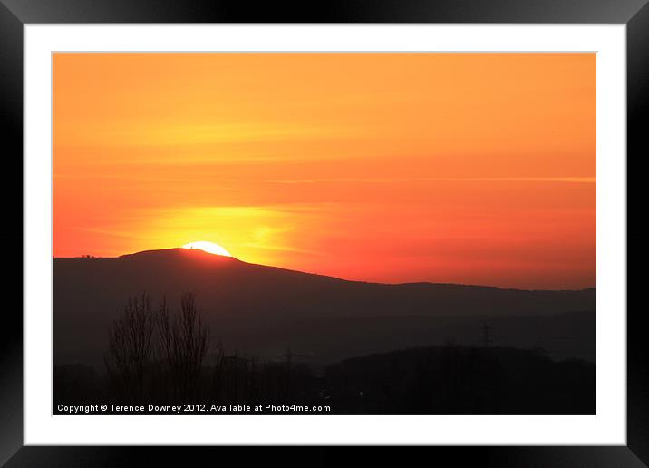 Sunset over Malvern Framed Mounted Print by Terence Downey