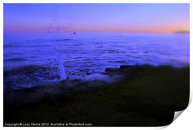 Splash Point Sunset Print by Lucy Steele