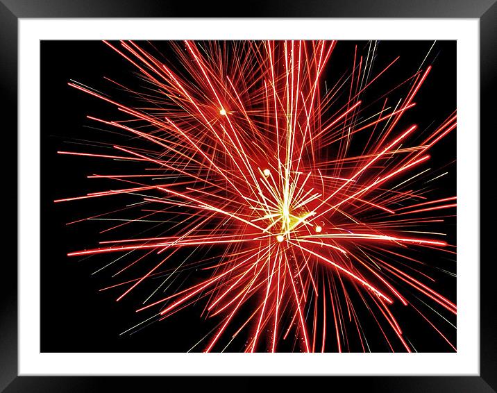 Red Firework Framed Mounted Print by Lucy Steele