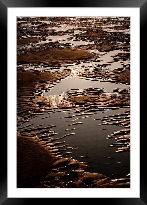 Sand and Water Abstract Framed Mounted Print by Helen Northcott