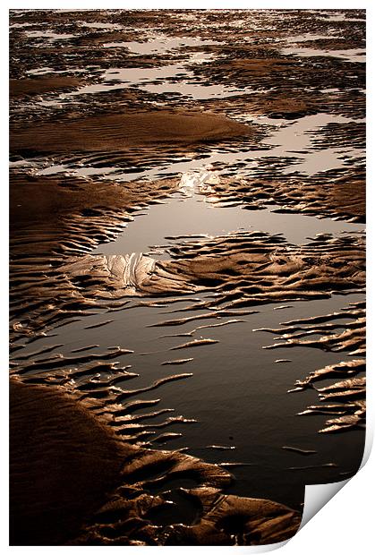 Sand and Water Abstract Print by Helen Northcott