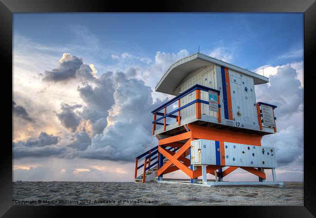 Miami LifeGuard Tower 5 Framed Print by Martin Williams