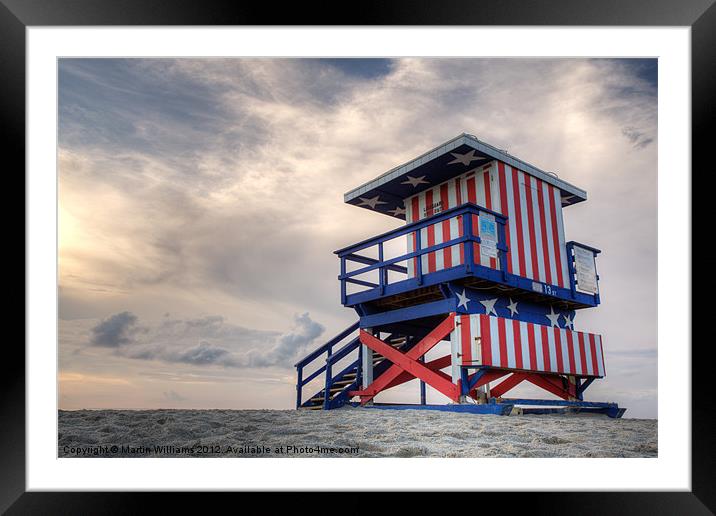 Miami LifeGuard Tower 6 Framed Mounted Print by Martin Williams