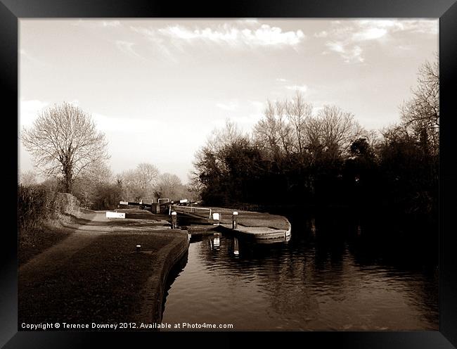 Canal locks at Lapworth Framed Print by Terence Downey