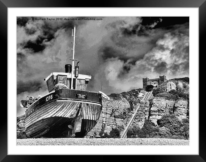 A Lonely Fishing Boat Framed Mounted Print by Graham Taylor