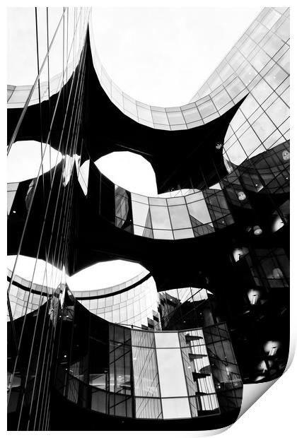 London Southbank building Print by David Pyatt