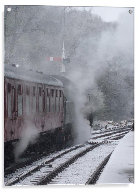Winter Steam Acrylic by John Taylor