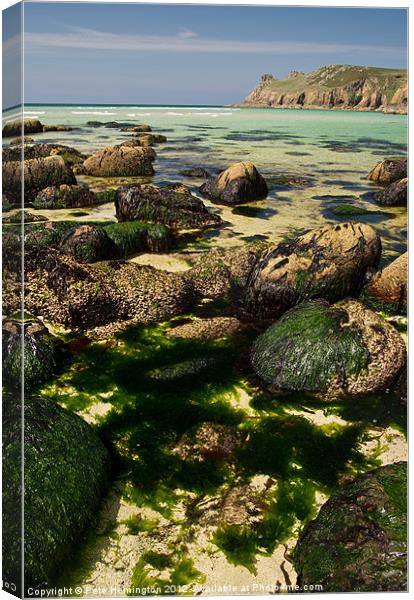 Nanjizal Beach - Cornwall Canvas Print by Pete Hemington