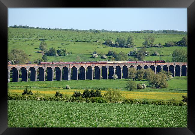 Crossing The Viaduct Framed Print by Richard Thomas