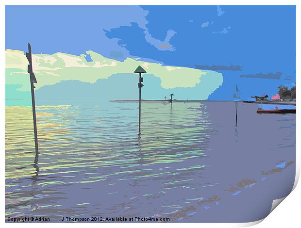 Changing skies at Southend Print by Adrian        J Thompson