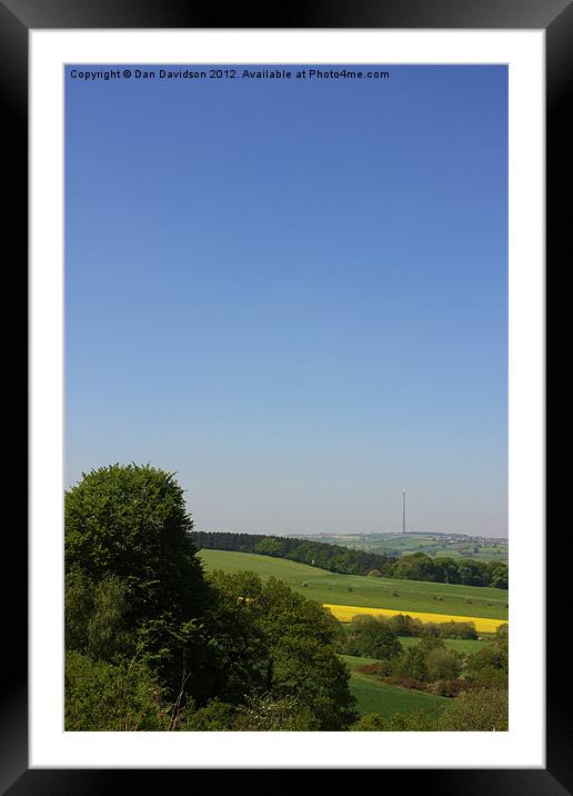 View to Emley Moor Framed Mounted Print by Dan Davidson