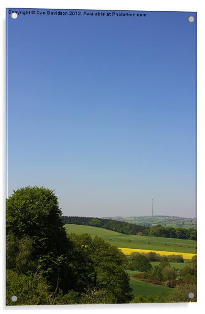 View to Emley Moor Acrylic by Dan Davidson