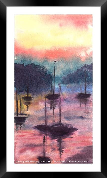 Purple Harbour Framed Mounted Print by Westley Grant