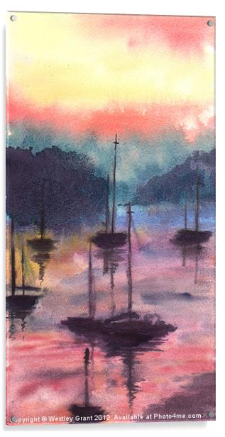 Purple Harbour Acrylic by Westley Grant