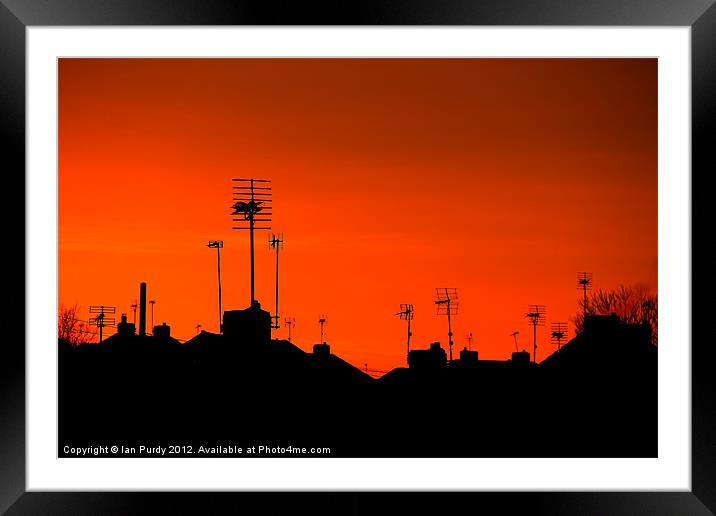 Rooftops on winters morning Framed Mounted Print by Ian Purdy