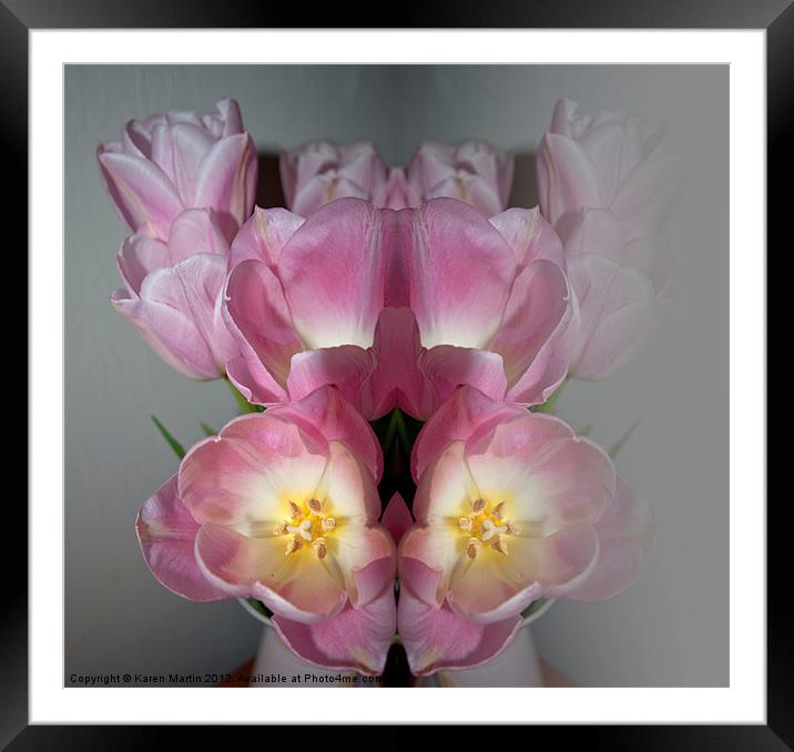 Reflected Tulips Framed Mounted Print by Karen Martin