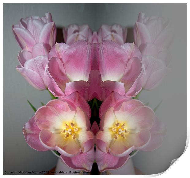 Reflected Tulips Print by Karen Martin