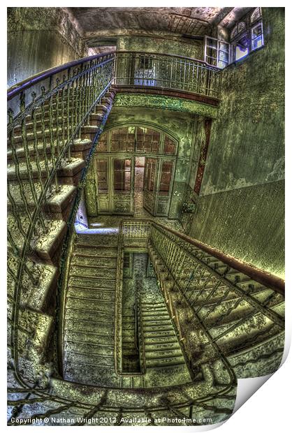 Beelitz stairs Print by Nathan Wright