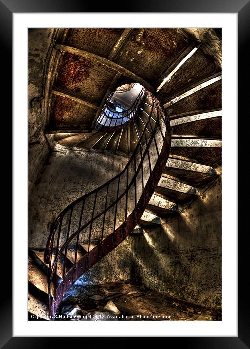 Metal stairs Framed Mounted Print by Nathan Wright