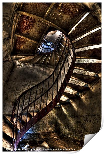 Metal stairs Print by Nathan Wright