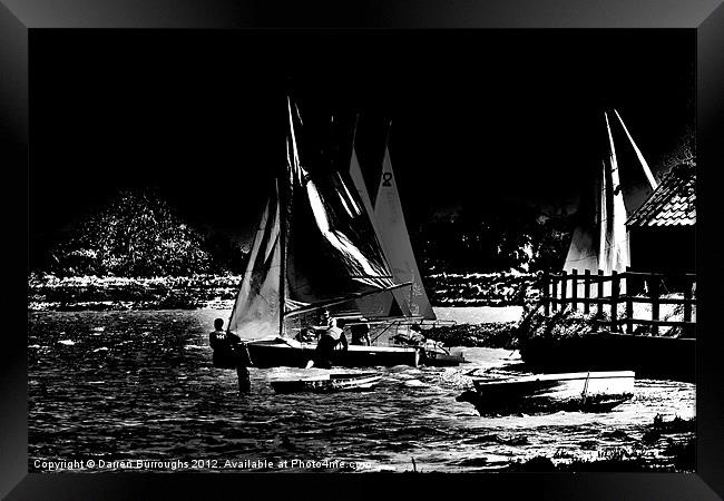 Setting sail #2 In Black And White Framed Print by Darren Burroughs