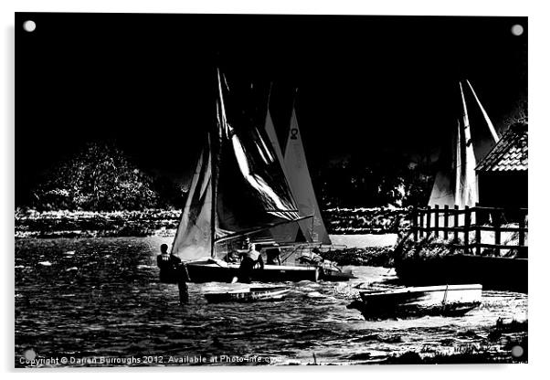 Setting sail #2 In Black And White Acrylic by Darren Burroughs