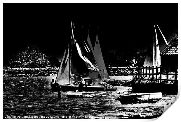 Setting sail #2 In Black And White Print by Darren Burroughs