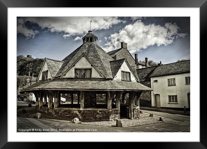 The old yarn market Dunster Framed Mounted Print by Andy dean