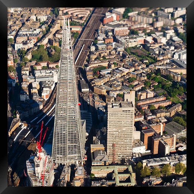 Shard London aerial view Framed Print by Gary Eason