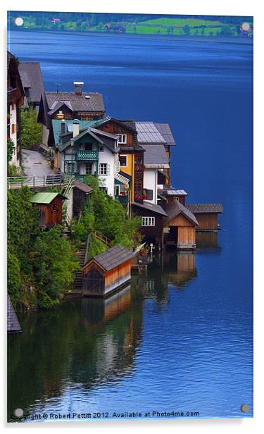 Houses of Lake Hallstatt Acrylic by Robert Pettitt
